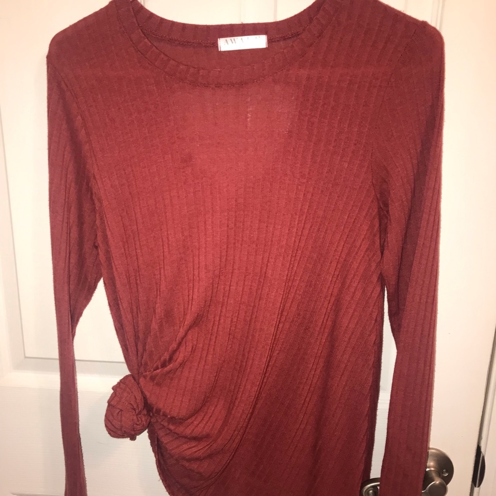 orange/red long sleeve sweater